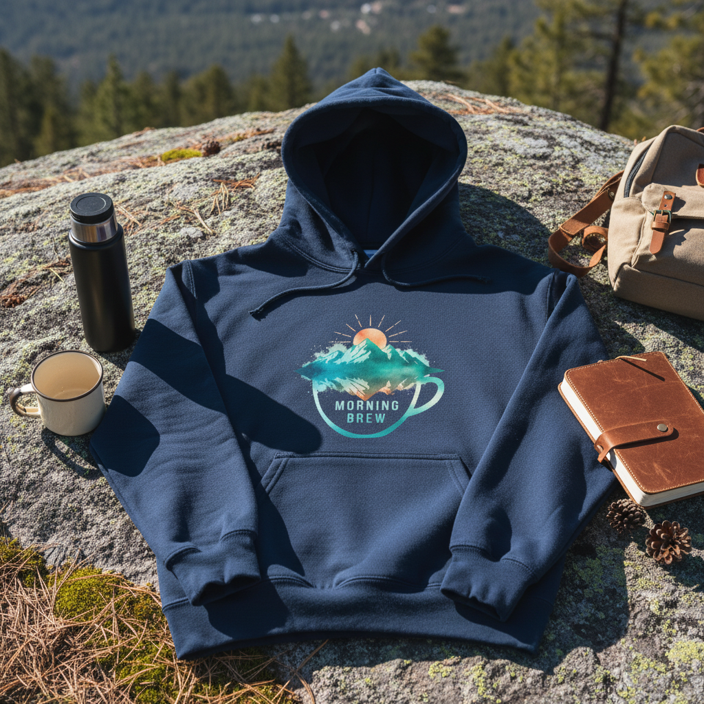 Morning Brew Mountains Sunrise Coffee Lover Hoodie