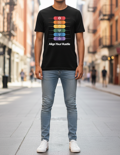 Align Your Hustle Unisex Life Balance T-Shirt – Motivational Tee for Men & Women