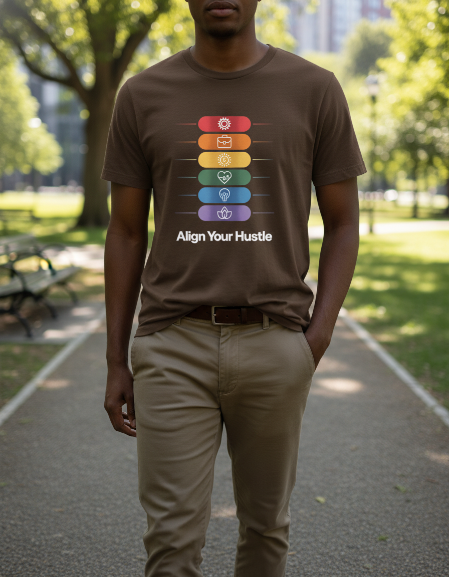 Align Your Hustle Unisex Life Balance T-Shirt – Motivational Tee for Men & Women