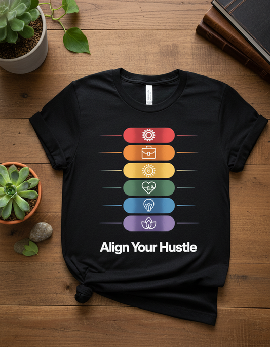 Align Your Hustle Unisex Life Balance T-Shirt – Motivational Tee for Men & Women