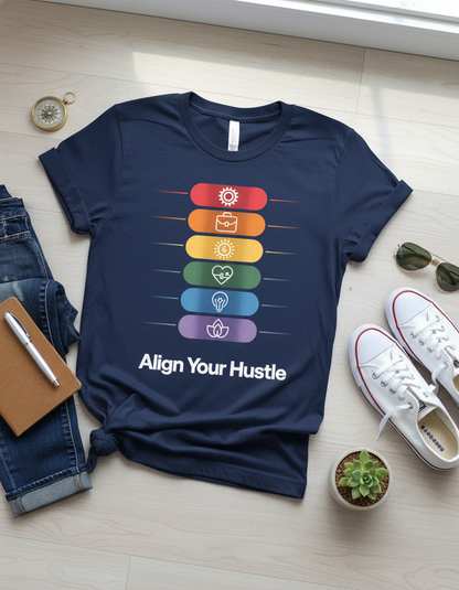 Align Your Hustle Unisex Life Balance T-Shirt – Motivational Tee for Men & Women