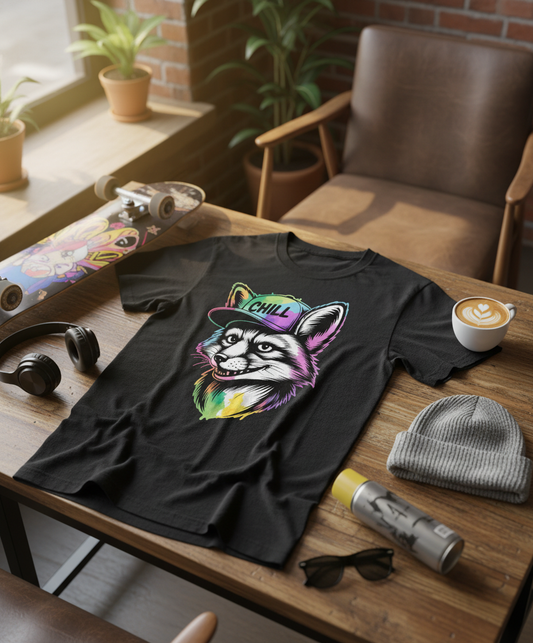 Vibrant Chill Fox Graphic Unisex Tee - Streetwear Style