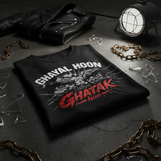 Ghayal Hoon Isiliye Ghatak Hun Distressed Streetwear Tee