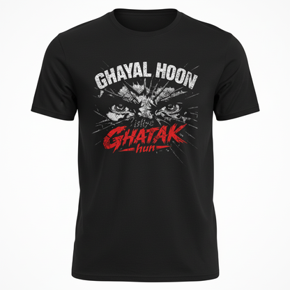 Ghayal Hoon Isiliye Ghatak Hun Distressed Streetwear Tee