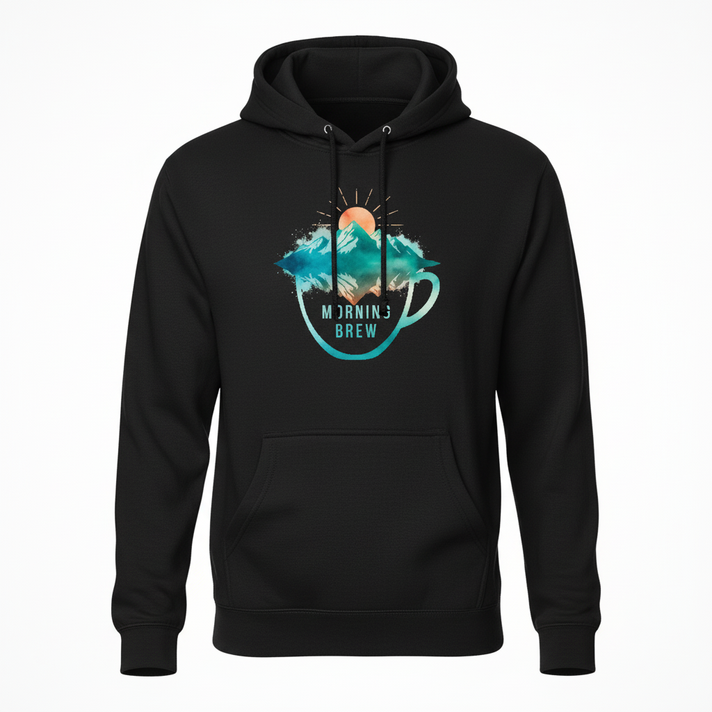 Morning Brew Mountains Sunrise Coffee Lover Hoodie