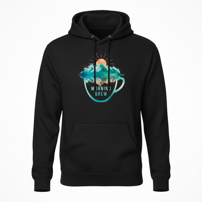 Morning Brew Mountains Sunrise Coffee Lover Hoodie