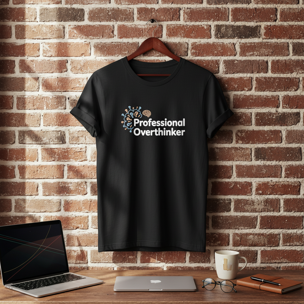 Professional Overthinker Unisex T-Shirt | Humorous Brainy Tee