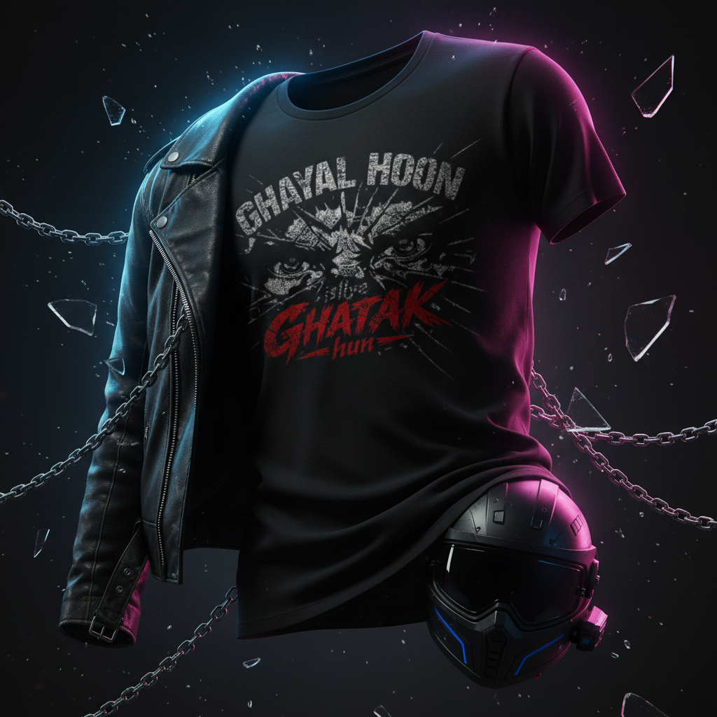 Ghayal Hoon Isiliye Ghatak Hun Distressed Streetwear Tee