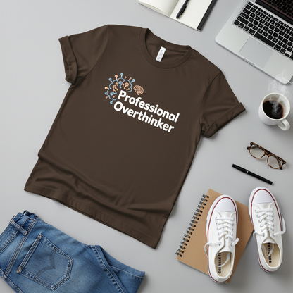 Professional Overthinker Unisex T-Shirt | Humorous Brainy Tee