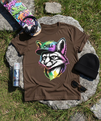 Vibrant Chill Fox Graphic Unisex Tee - Streetwear Style
