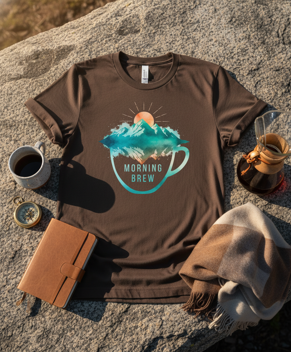 Mountain Sunrise Morning Brew Premium Unisex Tee
