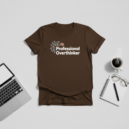 Professional Overthinker Unisex T-Shirt | Humorous Brainy Tee