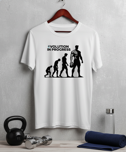 Evolution In Progress Fitness T-Shirt | Gym & Workout Tee
