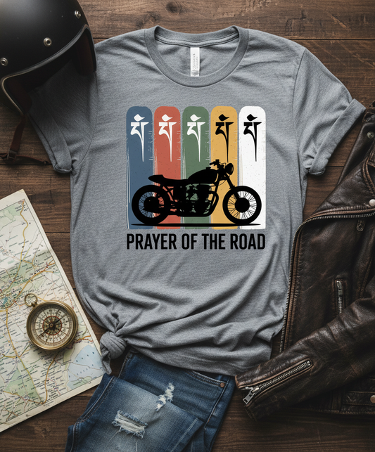 Vintage Motorcycle Prayer of the Road Tee | Rider's Spirit