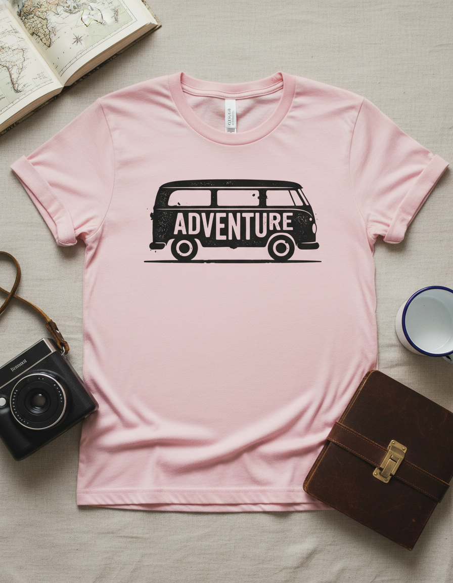 Vintage Adventure Camper Van Tee | Road Trip Explorer Shirt