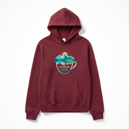 Morning Brew Mountains Sunrise Coffee Lover Hoodie