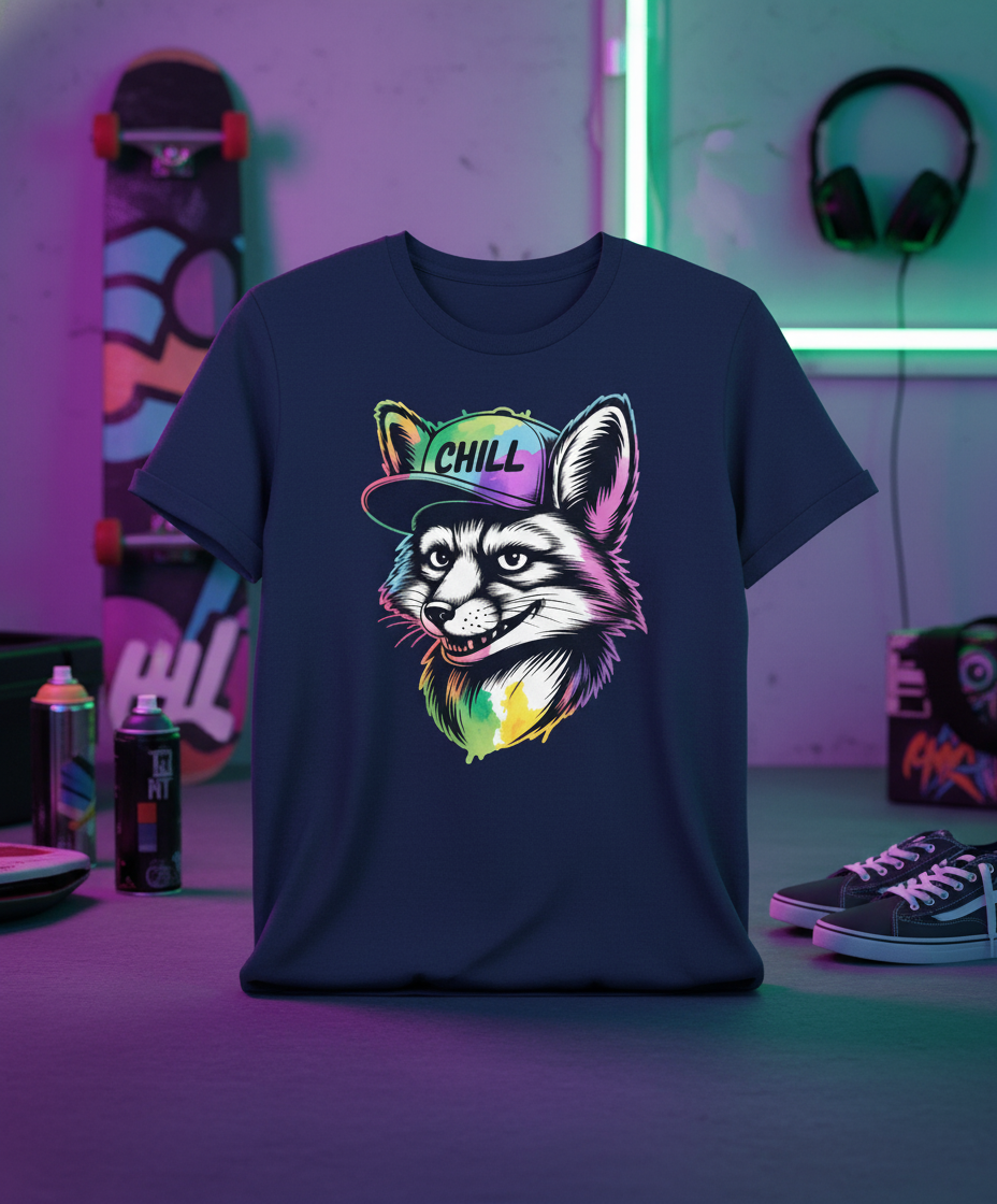 Vibrant Chill Fox Graphic Unisex Tee - Streetwear Style