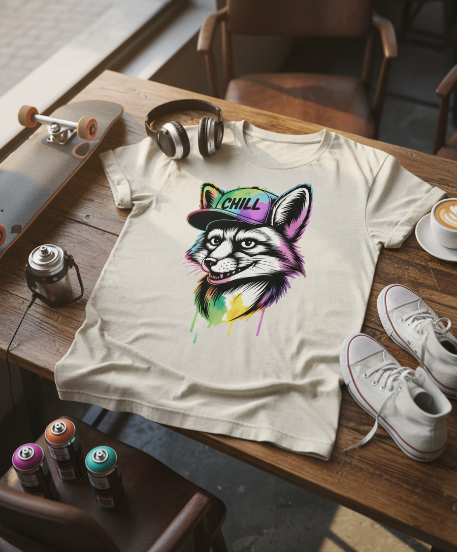 Vibrant Chill Fox Graphic Unisex Tee - Streetwear Style