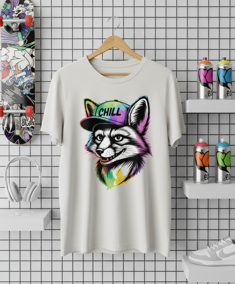 Vibrant Chill Fox Graphic Unisex Tee - Streetwear Style