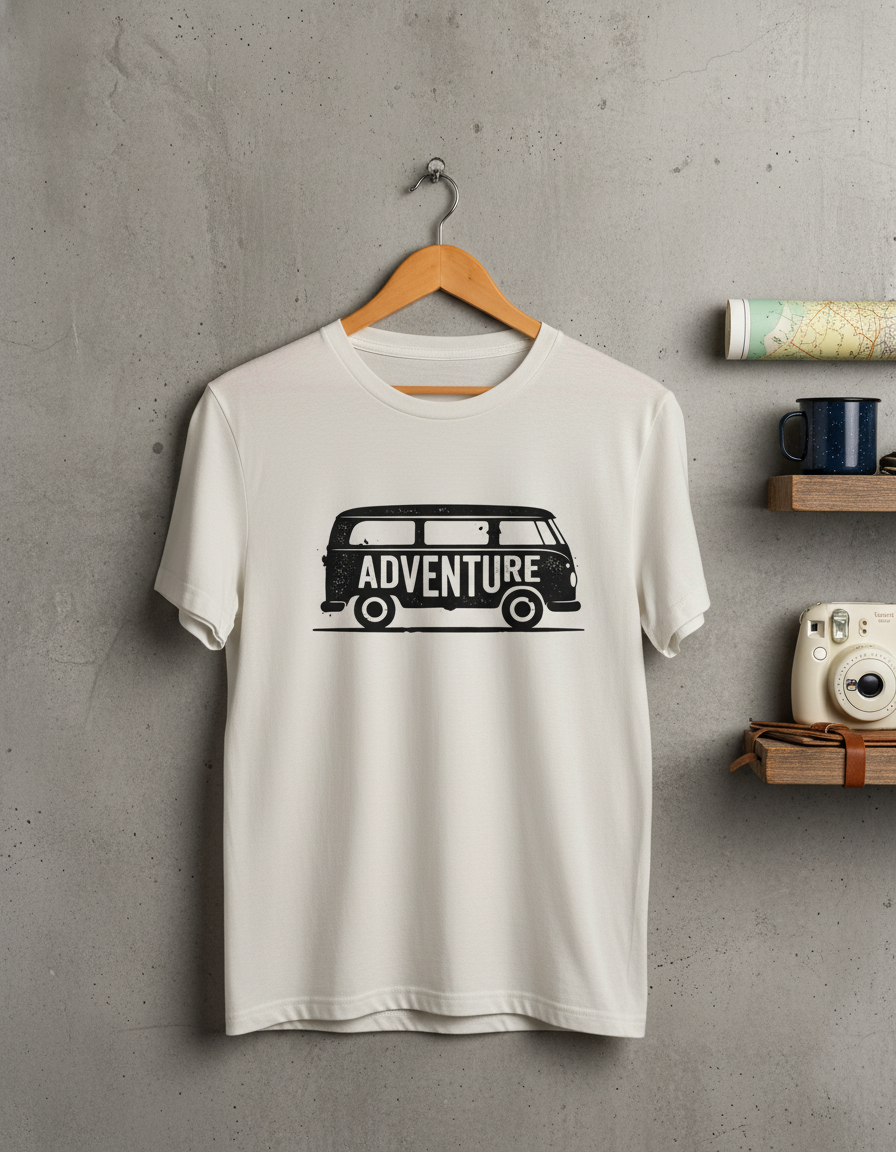 Vintage Adventure Camper Van Tee | Road Trip Explorer Shirt