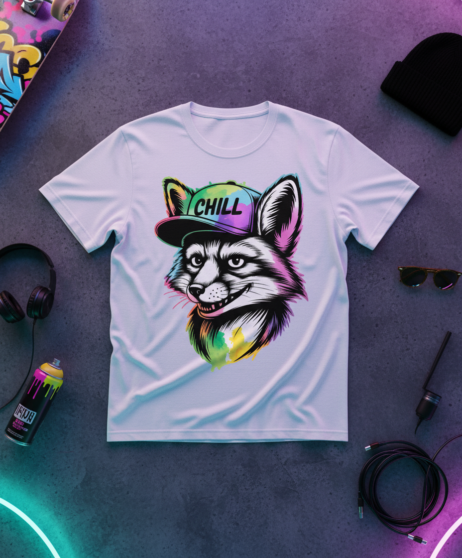 Vibrant Chill Fox Graphic Unisex Tee - Streetwear Style