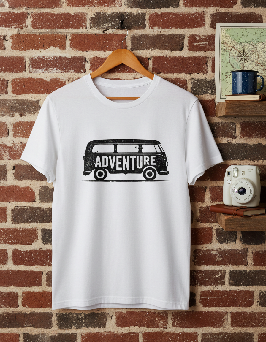 Vintage Adventure Camper Van Tee | Road Trip Explorer Shirt
