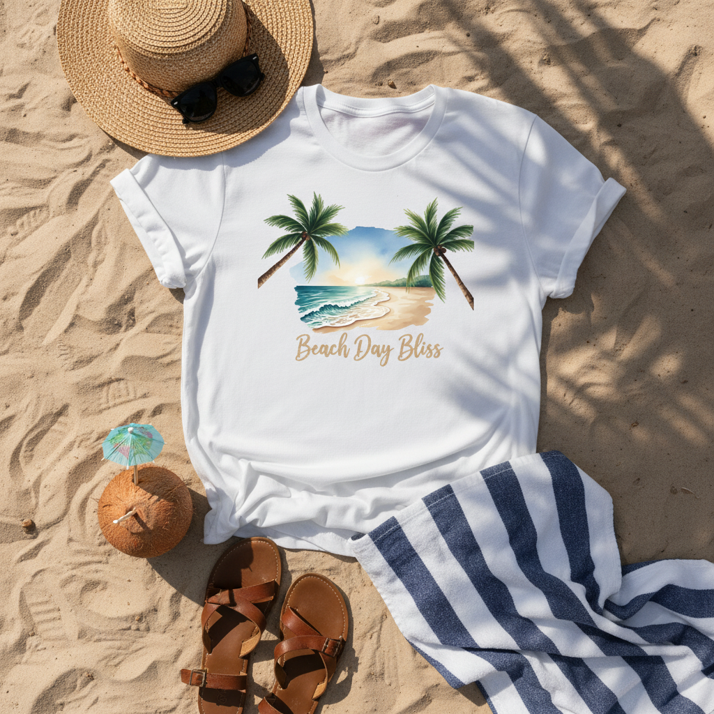 Beach Day Bliss Tropical Sunset Unisex T-Shirt