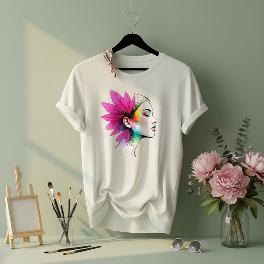 Vibrant Feathered Muse Watercolor Women's Tee