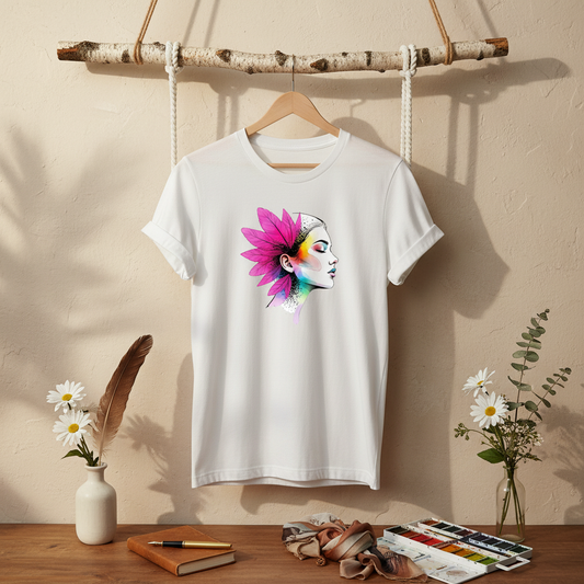 Vibrant Feathered Muse Watercolor Women's Tee