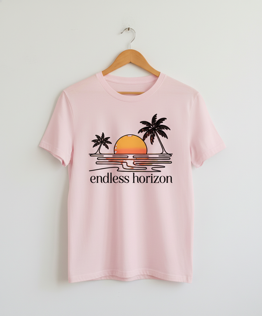 Endless Horizon Retro Sunset Palm Tree Unisex T-Shirt