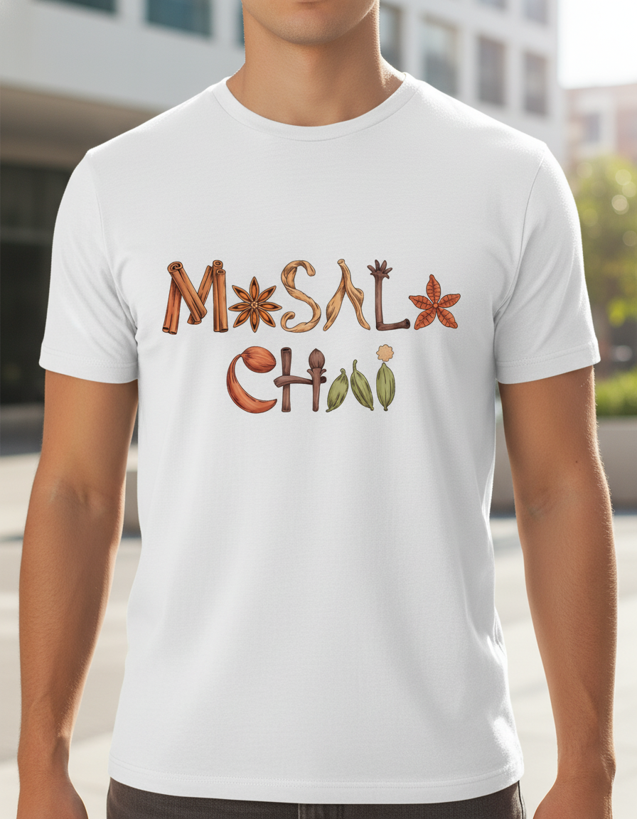 Aromatic Masala Chai Spice Lettering Unisex T-Shirt