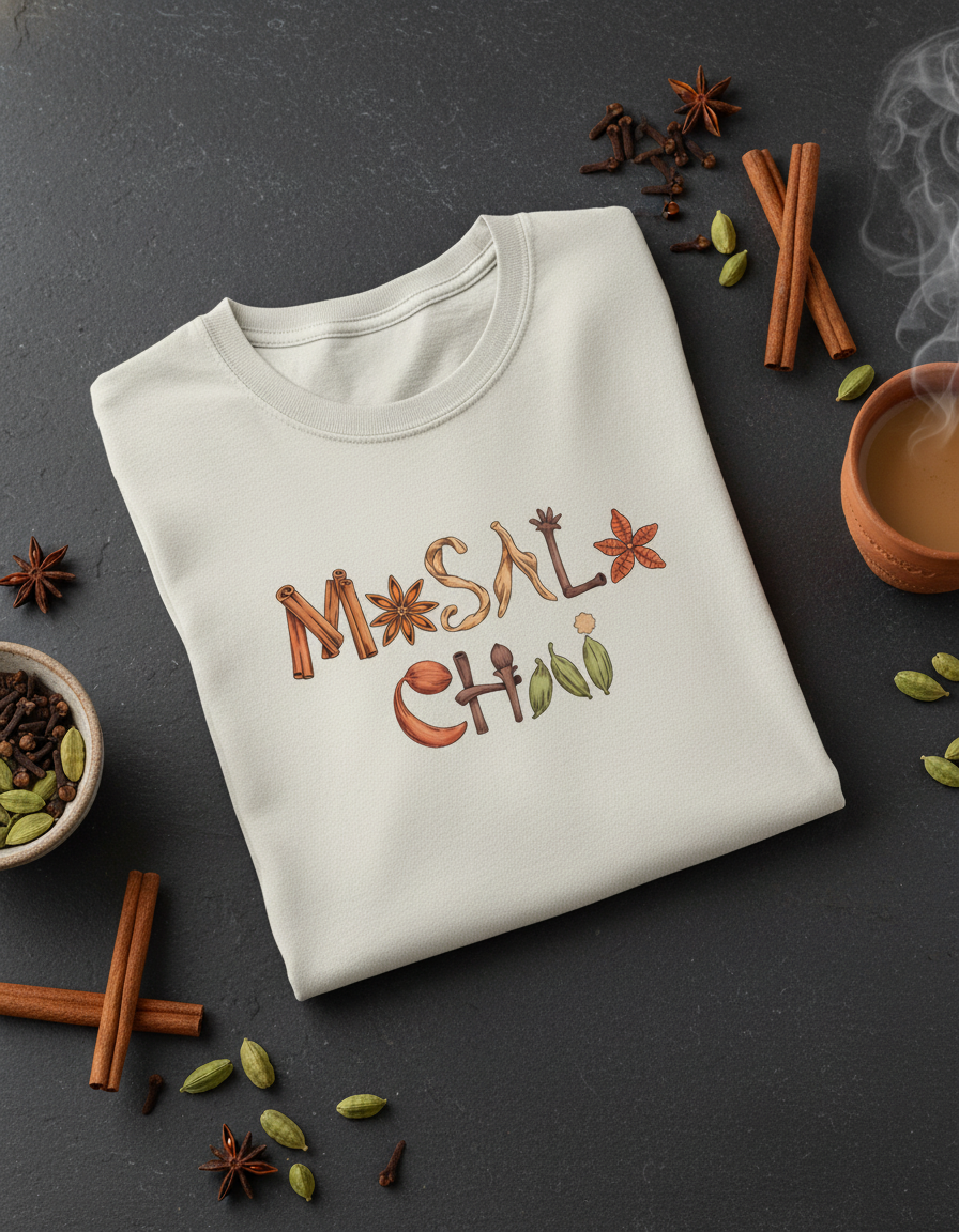 Aromatic Masala Chai Spice Lettering Unisex T-Shirt