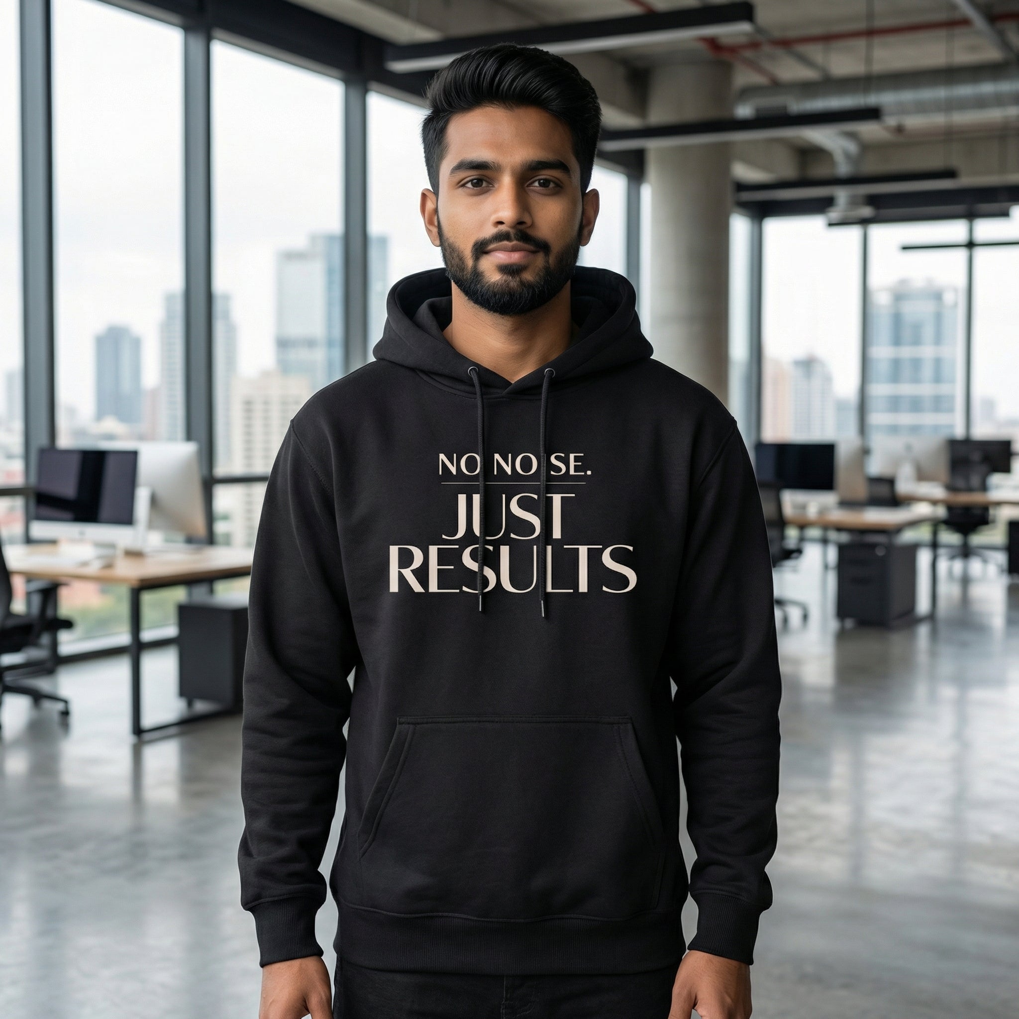 No Noise. Just Results. – Unisex Hoodie