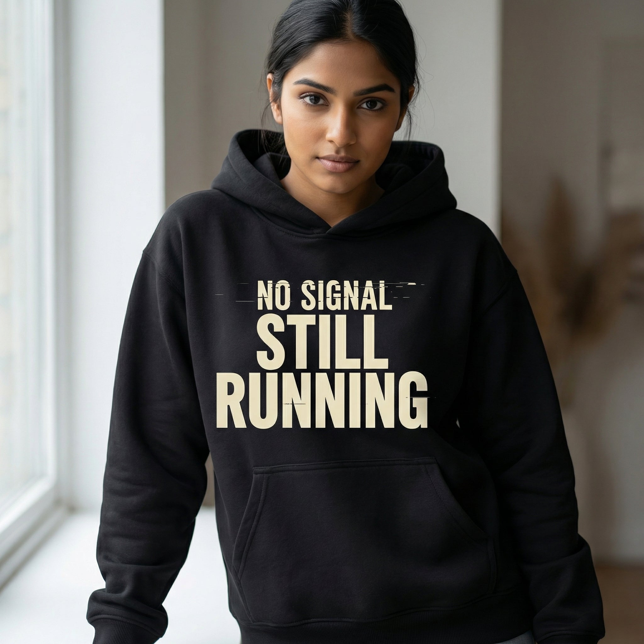 No Signal Still Running –Unisex Pullover Hoodie