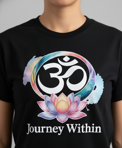 Journey Within Om Lotus Unisex T-Shirt - Find Your Inner Peace
