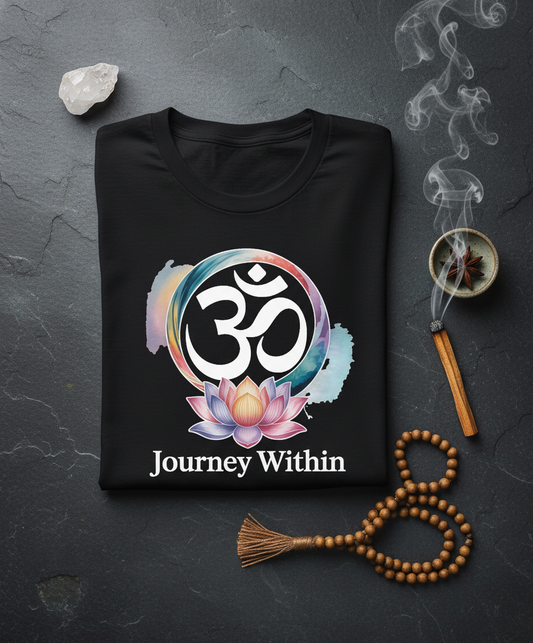 Journey Within Om Lotus Unisex T-Shirt - Find Your Inner Peace
