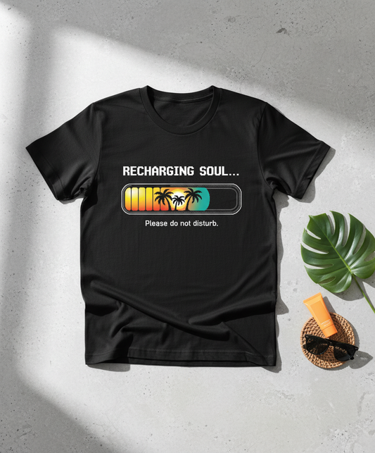 Recharging Soul Pixel Art Vacation Mode Unisex T-Shirt