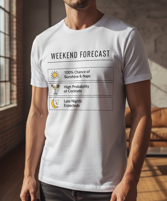 Weekend Forecast: Sunshine, Cocktails & Late Nights Graphic Unisex Tee