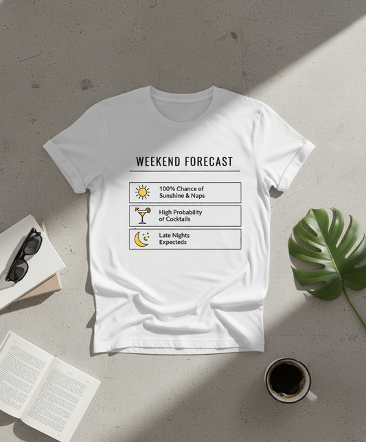 Weekend Forecast: Sunshine, Cocktails & Late Nights Graphic Unisex Tee